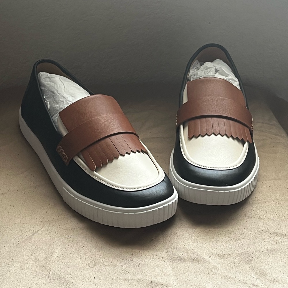 Yellow Box Black, Brown, and Cream Loafers/Sneakers, New Without Box